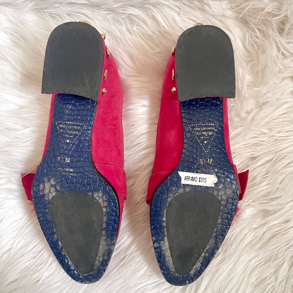 Vintage Valentina Rangoni Red Suede Loafers - Picture 6 of 9